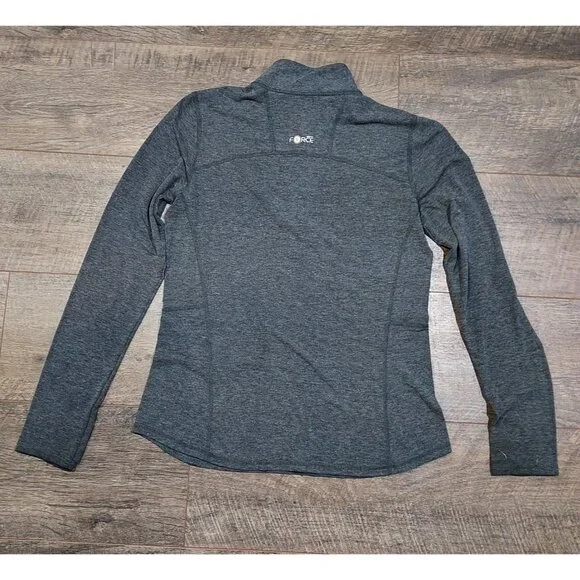 Carhartt Shirt Womens Small Long Sleeve Work 1/4 Zip Gray Fitted Thumb Holds - Picture 12 of 12